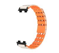 ZIYIWANG Compatible With Band 8 9 Air Hole Silicone Magnetic Watch Strap For Quick Release Breathable Waterproof Sports Smartwatch Suitable For Both Men And Women(Starlight Orange,Beige Head Clasp)