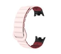 ZIYIWANG Compatible With Smartwatch Straps 8 Piece Magnetic Silicone Watch Strap Dual Color Clasp Quick Disassembly Breathable And Soft Suitable For Both Men And Women(PInk WIne Red,Black Head Clasp)