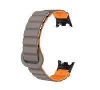 ZIYIWANG Compatible With Smartwatch Straps 8 Piece Magnetic Silicone Watch Strap Dual Color Clasp Quick Disassembly Breathable And Soft Suitable For Both Men And Women(Gray Orange,Black Head Clasp)