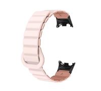ZIYIWANG Compatible With Smartwatch Straps 8 Piece Magnetic Silicone Watch Strap Dual Color Clasp Quick Disassembly Breathable And Soft Suitable For Both Men And Women(PInk Gray,Black Head Clasp)