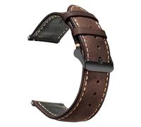 ZIYIWANG Waxy Retro Style Leather Strap Quick Release Type 14mm 16mm 18mm 20mm 22mm 24mm(Dark Brown 2,18mm)
