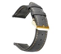 ZIYIWANG Waxy Retro Style Leather Strap Quick Release Type 14mm 16mm 18mm 20mm 22mm 24mm(Elegant Grey 3,18mm)