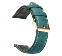 ZIYIWANG Waxy Retro Style Leather Strap Quick Release Type 14mm 16mm 18mm 20mm 22mm 24mm(School Blue 4,24mm)