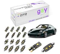 ZIYO ZPL8997 - (12 Bulbs) LED Interior Light Kit + License Plate Light Bulbs Package Replacement for Porsche 911 997 Carrera 2004-2012, Xenon White Dome Light Error Free