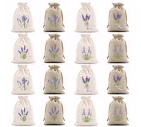 Ziyonix 16 Pcs Lavender Sachet bags Sachet Empty Bags Linen Bags Small Cloth Bags with Drawstring Embroidered Drawstring Bags Empty Dried Flowers Bags to Fill Lavender, Spice and Herbs