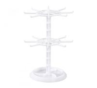Ziyonix 2 Tier Rotating jewelry Display Stand Rotating Spinner Rack Jewelry Tree Stand Organizer Jewelry rotating Display Holder JEwelry Tree Stand for Women Girls Necklaces Bracelets Keychain, White