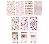 Ziyonix 2651 Pcs Self Adhesive Gem Stickers, Multicoloured Rhinestone Acrylic Glitter Stickers with Tweezer 10 Sheets Sticky Gems for DIY Craft Nail Body Makeup Kids Face Hair Decorations