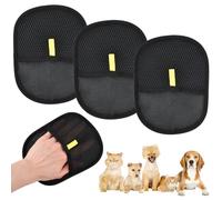Ziyonix 3 Pcs Cat Grooming Gloves Dog Washing Gloves Hands on Pet Static Hair Removal Gloves Pet Hair Remover Gloves Double Sided Reusable Pet Grooming Gloves for Dogs Cats Grooming Deshedding Washing