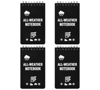 Ziyonix 4 Packs 200 Sheets Waterproof Notebook, 3 x 5 Inches Pocket Notepads Portable Field Notes Reporters Notebook A7 Mini Spiral Notebooks for Outdoor Home Office School (Black)