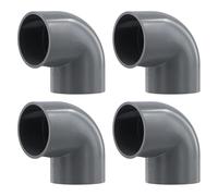 Ziyonix 4 Pieces PVC Pipe, 50mm Pressure Solvent Weld Bend Durable PVC Pipe Connector Conduit Accessories Elbow 90 Degree Elbow for Sewer Plumbing Drain Pipe Water Supplies Build Garden