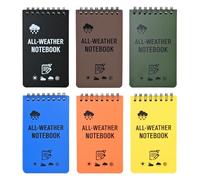 Ziyonix 6 Packs 300 Sheets Waterproof Notebook, 3 x 5 Inches Pocket Notepads Portable Field Notes Reporters Notebook A7 Mini Spiral Notebooks for Outdoor Home Office School (6 Colors)