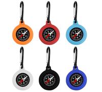 Ziyonix 6 Pieces Kids Compass Climbing Compass Carabiner Small Survival Keychain Pocket Hiking Outdoor Activities (6 Colors)