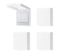 Ziyonix Light Switch Guard 4Pcs, Self-Adhesive Child Proof Wall Switch Cover Waterproof Ultra-Thin Socket Cover Box Wall Switch Outlet Cover Flip Socket Protection Covers for Baby Pet Safety, White