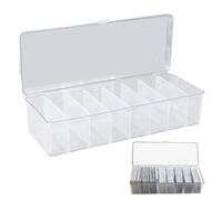 Ziyonix Plastic Dividers Card Storage Box, High Capactiy Trading Cards Storage Box Plastic Clear Playing card Case, Trading card storage box with Lid, for Game Business Bank trading cards, Transparent