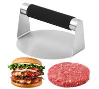 Ziyonix Smash Burger Press, Stainless Steel Hamburger Press Round Heavy-Duty Hamburger Press Tool Flatbreads Sandwich Presse with Silicone Handle for Flat Top Griddle Grill Cooking Steaks BBQ Sandwich