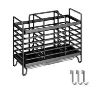 Ziyonix Stainless Steel Sink Caddy with 3 Compartments and Drip Tray, Cutlery Holder Drainer for Countertop Space Saving Utensil Holder Anti-Rust Cutlery Storage Rack for Knife Fork Chopsticks