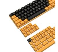 ZIYOU LANG 150 Key Custom PBT Keycap Set OEM Profile for 61/68/84/87/98/100/104Key Compact TKL 60% Full Size Gateron Cherry MX Kailh Box Outemu Cross Type Switch ANSI Mechanical Keyboard(Black Yellow)