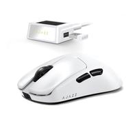 ZIYOU LANG × A.JAZZ AJ159V2MC Wireless Lightweight Gaming Mouse, Swappable Dual Batteries, 54g Superlight Tri-Mode Rechargeable Gamer Mouse, PAW3311 24000 DPI, 1000Hz, PC/Laptop/Mac - White