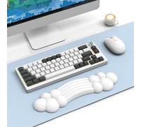 ZIYOU LANG Cloud Keyboard Wrist Rest Support, Palm Rest with Memory Foam, Anti-Slip Rubber, Comfortable Arm Rest, Ergonomic Keyboard Cushion Pad, PU Leather for Office/Home/Laptop/Mac - White