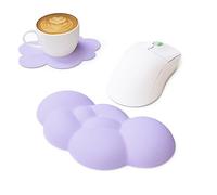 ZIYOU LANG Cute Cloud Wrist Rest Pad Armrest Pad Elbow Rest Pad with Coaster, Computer Armrest Arm Wrist Rest Support Mousepad for Office Computer Laptop Mac Lightweight Easy Typing Pain Relief-Purple