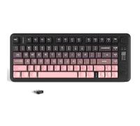 ZIYOU LANG M75 Wireless Gaming Keyboard with Smart Display & Knob,BT/2.4Ghz Dual Mode,PBT Gradient Keycaps,Rainbow Backlit,TKL 82 Keys Membrane Keyboard with Mechanical Feeling for Gaming/Office-Pink