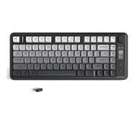 ZIYOU LANG M75 Wireless Gaming Keyboard with Smart Display & Knob,BT/2.4Ghz Dual Mode,PBT Gradient Keycaps,Rainbow Backlit,TKL 82 Keys Membrane Keyboard with Mechanical Feeling for Gaming/Office-Black