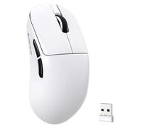 ZIYOU LANG×MAGIC-REFINER AJ199 Wireless Lightweight Gaming Mouse, 49g Tri-Mode 2.4G/Bluetooth/Wired, PixArt PAW3311, 24K DPI, 1000Hz, 600mAh Rechargeable Gamer Mouse for PC/Laptop - White with Grips