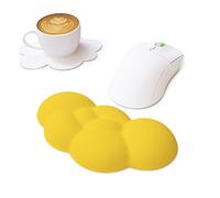 ZIYOU LANG Mouse Wrist Rest, Cloud Keyboard Wrist Rest, Ergonomic Mouse Mat Wrist Support with Coaster, Memory Foam, Non Slip Base, Typing Pain Relief, Palm Rest for Computer, Laptop, Mouse-Yellow
