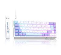 ZIYOU LANG X Magic-Refiner X68HE 8KHz Rapid Trigger Mechanical Gaming Keyboard,60% Wired,Hall Effect Magnetic Switch,Adjustable Actuation,RGB Backlit,Snap Tap, RGB Backlit for PC/Mac, Purple&White