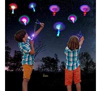 ZIYOUA Party Favours for Boys Girls Age 6+, Led Light Up Helicopter Slingshot Toys, Glow in The Dark Party Supplies,Birthday Gifts Party Bag Fillers for Kids- Prizes for Classroom (12 PCS)