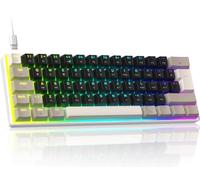 ZIYOULANG MK21 Mechanical Gaming Keyboard, 60% Compact UK Layout, 61 Keys Mini Wired Keyboard With Hot Swappable, RGB Backlit, Anti-ghosting, Blue Switch, for PC/MAC/Gamer/Office/Typist - MilkShake