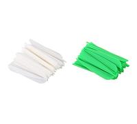 ziyuan 100 Pcs Arrows Vanes 4 Inch Plastic Feather Fletching for DIY Archery Arrows Green & White