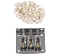 ziyuan 1set 3 String Guitar Ball String Bridge Bridge Pull String & 100Pcs Guitar Fingerboard Inlay Neck Side Dot Luminous