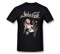 ZIYUAN Wasteland Men 100% Cotton T Shirt Graphic Nuka-Cola Pinup Oversized Tops Black