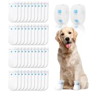 ziyue 40Pcs Disposable Dog Booties for Paw Protection Dog Feet Covers Pet Shoes for Dogs Paw Wound Recovery Protectors with 2 Roll Dogs Paw Bandage for Medium Large Breeds(Blue, 40 Pack)