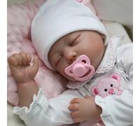 ZIYUI 22 Inch 55 cm Sleeping Baby Girl Doll Soft Silicone Vinyl Realistic Handmade Toddler Child Birthday Gift Toy