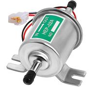ZiYuya 12V Electric Inline Fuel Pump, Universal Booster Pump Pressure Gas Diesel Inline Pump Low Pressure Inline Fuel Metal Pump Module Bolt Fixing Wire Inline HEP-02A Silver