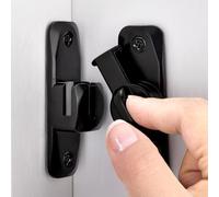 ZiYuya 90/180 Degree Flip Door Latch, Zinc Alloy Right Angle Barn Door Gate Latches Lock Door Lock Latch Hardware for Cabinets Bathroom Window Garden (Black)