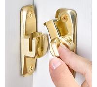 ZiYuya 90/180 Degree Flip Door Latch, Zinc Alloy Right Angle Barn Door Gate Latches Lock Door Lock Latch Hardware for Cabinets Bathroom Window Garden (Gold)