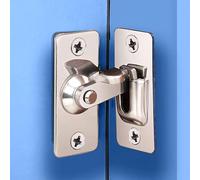 ZiYuya 90 Degree Door Hasp Latch, Right Angle Corner Door Lock Lever Bolt Storage Sliding Door Locking Latch Bolt, Bending Buckle Bolt Cam Lock for Push Barn Door Window (Silver Small Size)