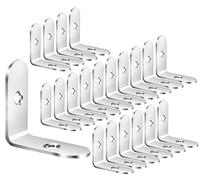 ZiYuya Corner Braces Metal L Bracket Heavy Duty Joint Right Angle Shelf Support Wall Bracket for Shelves Wood Furniture Cabinet Silver, 20 Pack, 30mm x 30mm