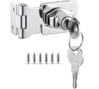 ZiYuya Door Bolt Latch Hasp Lock with Keys Different, Twist Knob Keyed Locking Padlock Shed Gate Latch Door Bolt Hasp Staple Locks for Drawer Cupboard Cabinet Furniture Mailbox Closet 2.5 Inch