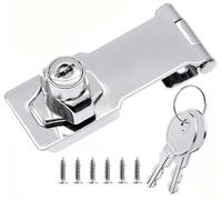 ZiYuya Door Bolt Latch Hasp Lock with Keys Different, Twist Knob Keyed Locking Padlock Shed Gate Latch Door Bolt Hasp Staple Locks for Drawer Cupboard Cabinet Furniture Mailbox Closet 4 Inch