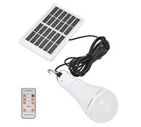 Ziyvural Solar Light Bulb 7W, Remote Control, 5 Gear Settings | ABS and PC Housing, IP65 Outdoor Use, USB Charging, Tent Garden Compatibility, Hanging Hook, Emergency Lighting