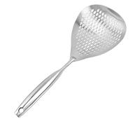 Ziyvural Stainless Steel Spider Strainer Spoon with Ergonomic Handle | Food Grade 304 Steel, Rust Resistant, Oval Holes for Fast Draining, Ideal for Deep Frying and Cooking, Large Bowl Scoops
