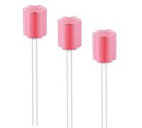 ZIZNBA 100Pcs Disposable Mouth Swabs Sponge - Unflavored & Sterile Oral Swabs Dental Swabsticks For Mouth Cleaning 100 pink