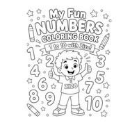 Zizo Coloring Book Numbers 1-10: A Black & White Coloring & Tracing Workbook for Preschoolers Ages 3-5