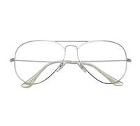 ZIZO EYEWEAR Big Lens 80s Police Pilot Classic Stylish Large Lens Double Bridge Metal R3025(1 Pair Silver +2.75 Magnification)
