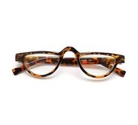 ZIZO EYEWEAR Half-Moon Reading Glasses with Brown Tortoiseshell Leather Glasses Case/Spring Hinge R324 (1 Pair Brown Tortoiseshell with Glasses Case, +300 Magnification)