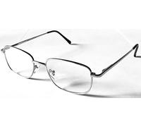 ZIZO EYEWEAR Unisex Classic Square Metal Reading Glasses Slim Frame Spring Hinge Arms Short Sleeves (Silver, 0.50 Magnification)